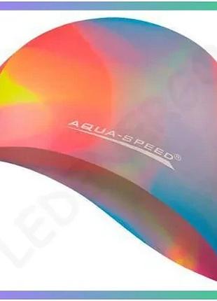 Шапка для плавання aqua speed bunt силіконова різнокольорова унісекс для басейну sku_113-83