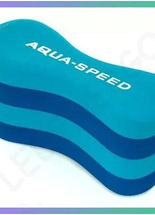 Колобашка для плавання aqua speed 4 layers pullbuoy 5640 блакитний синій для плавців унісекс 23,5x8,5x sku_160