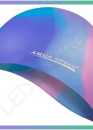 Шапка для плавания aqua speed bunt 4038 мультиколор 100% силикон унісекс для бассейна sku_113-43