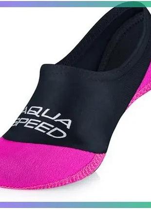 Шкарпетки для басейну aqua speed neo socks чорні малинові 36-37 унісекс неопрен для плавання sku_177-19