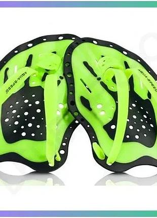 Лопатки для плавання aqua speed swim paddle 6972 зелений 19х13,5см для покращення техніки плавання вес sku_148-38