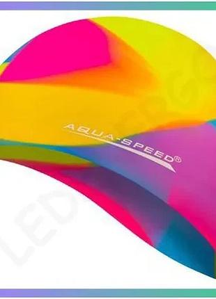 Шапка для плавания aqua speed bunt 4047 мультиколор силиконовая для бассейна унисекс sku_113-53