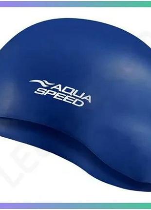 Шапка для плавання aqua speed mono синя силіконова шапочка для басейну унісекс для плавання sku_111-10