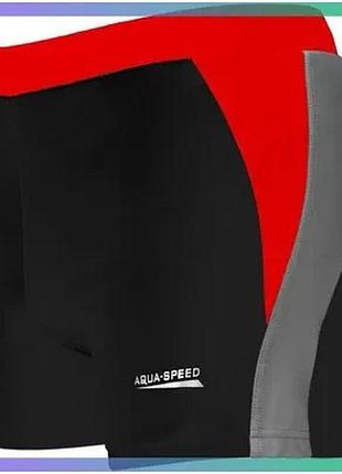 Плавки-боксери aqua speed dario чорні червоні сірі для чоловіків 3xl 94-102 см для плавання та відпочи sku_346-16
