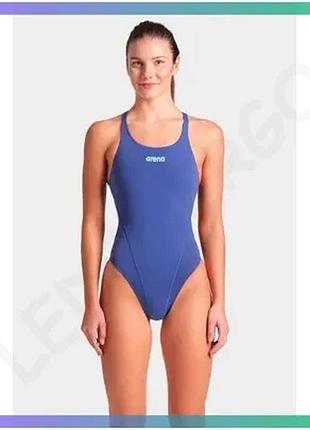 Купальник закритий arena team swimsuit swim tech solid синій для жінок спортивний купальник для плаван sku_00000035247