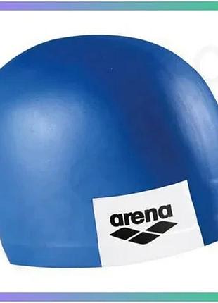 Шапка для плавання arena logo moulded cap блакитна силіконова унісекс для басейну та тренувань sku_001912-211
