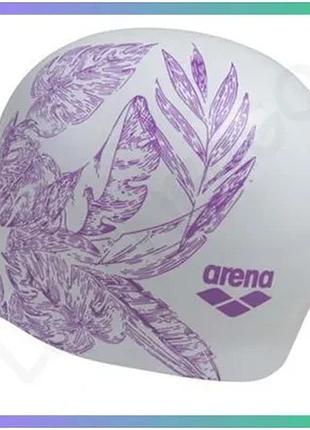 Шапка для плавання arena sirene біла для жінок з силікону для довгого волосся комфортна шапочка для пл sku_91440-207