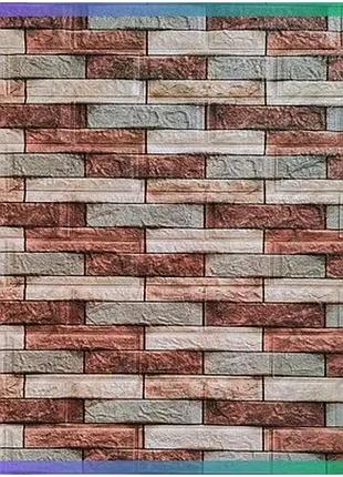 Декоративная 3d панель 700х770х3мм коричневый кирпич для стен самоклеящаяся панель из полипропилена sku_sw-00000531