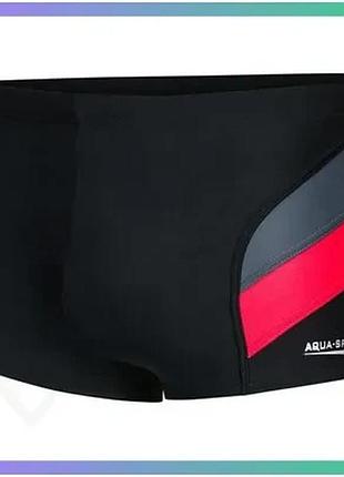 Плавки-боксеры aqua speed aron 7144 черные и красные xxxxxl для плавания мужские sku_338-16