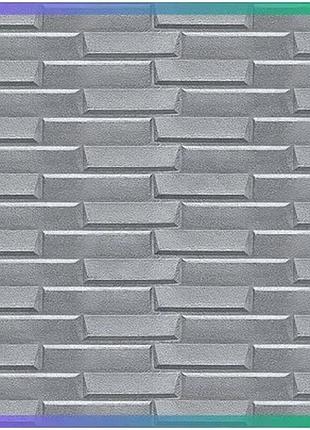 3d панель самоклеющаяся кладка 770х700х5мм серебро для внутренней отделки стен декоративное покрытие sku_sw-00000217