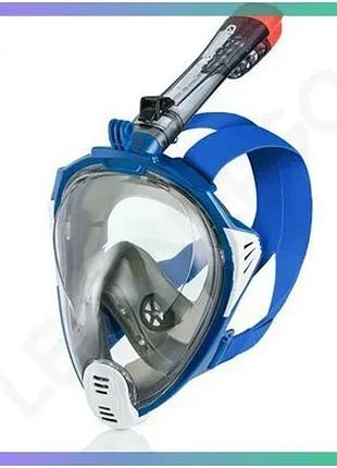 Полнофасционная маска aqua speed drift 7090 с трубкой синяя черная l/xl для плавания унитекс sku_249-01