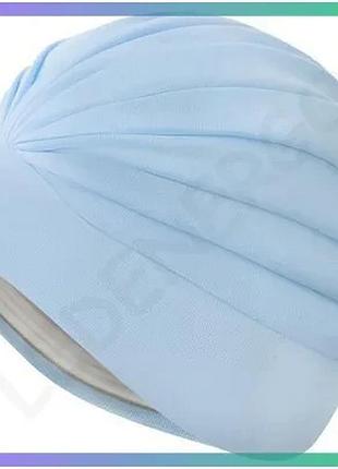 Шапка для плавання aqua speed turban cap 9728 блакитна унісекс для басейну та пляжу з поліестеру sku_245-02