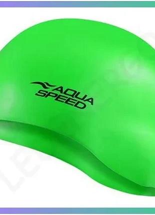 Шапка для плавання aqua speed mono 6195 салатова силіконова шапочка для басейну унісекс для плавців sku_111-11