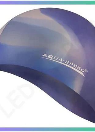 Шапка для плавання aqua speed bunt 4078 силіконова мультиколор унісекс для басейну шапочка для плаванн sku_113-85