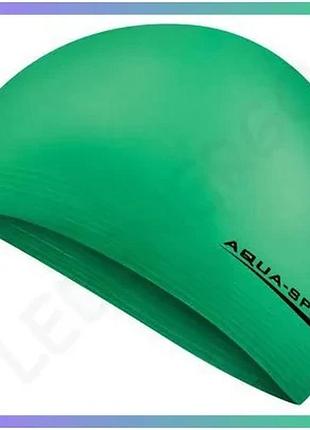 Шапка для плавання aqua speed soft latex 5730 зелена унісекс м'яка шапочка для плавців шапочка для вод sku_122-11