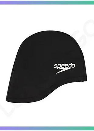 Шапка для плавання speedo poly cap ju чорна для дітей з поліестеру з водовідштовхувальним покриттям sku_8-710110001