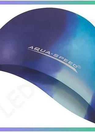 Шапка для плавания aqua speed bunt 4069 мультиколор силиконовая для бассейна унисекс sku_113-76
