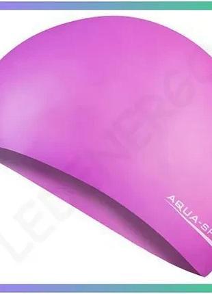 Шапка для плавання aqua speed smart 3564 фіолетова силіконова шапочка для плавання унісекс для довгого sku_103-09