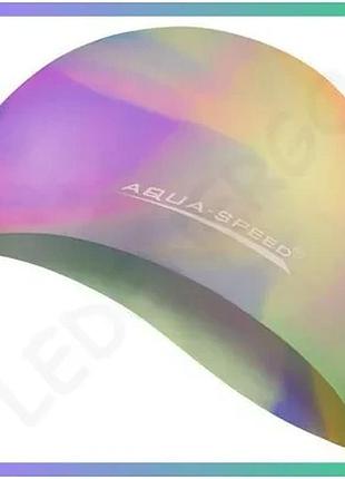 Шапка для плавания aqua speed bunt мультиколор 100% силикон унісекс для бассейна sku_113-91