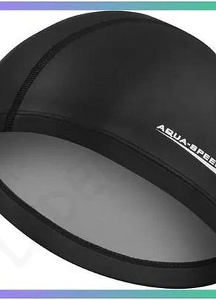 Шапка для плавання aqua speed best чорна силіконова шапочка для дорослих унісекс водовідштовхуюча sku_109-07