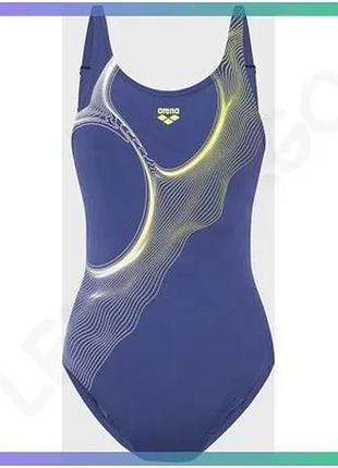 Купальник arena ripples swimsuit u back b синій для жінок 38 для плавання спортивний купальник sku_009500-780