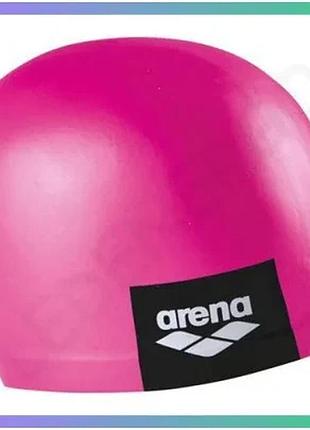 Шапка для плавання arena logo moulded cap рожевий силіконова унісекс для плавців і спортсменів sku_001912-214