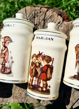 Вінтажні баночки для спецій, спецівник із дизайном mj. hummel, вироблений компанією danbury mint.