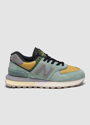 Кроссовки мужские new balance 574 x stone island legacy light green
