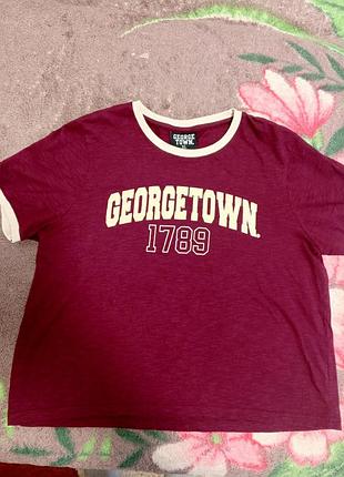Футболка бренда george town с надписью georgetown 1789