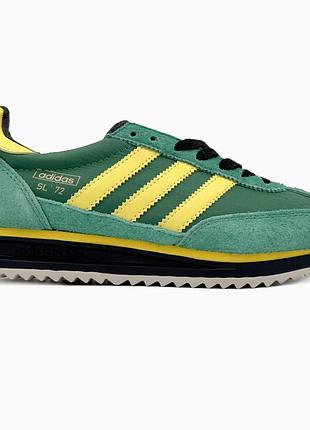 Кроссовки мужские, кроссовки женские, 1в1 люкс качество, кожа, adidas originals sl 72 rs green, sky-adi-0461