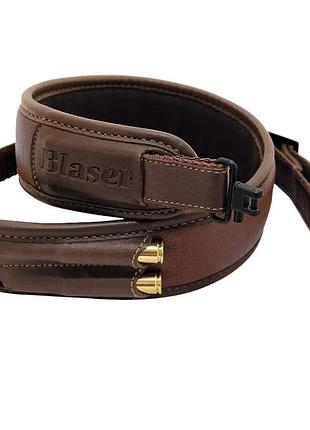 Ремінь рушничний blaser leather i коричневий (80417126) з антабками