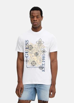 Чоловіча футболка guess з принтом і вишивкою