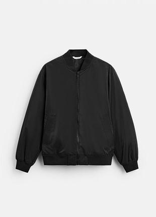 Куртка zara утеплена бомбер 19374 black m