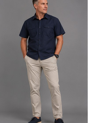 Оригінальні чоловічі штани h&m slim fit світло-бежеві 48 m-l бавовна
