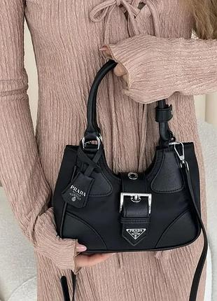Женская нейлоновая сумочка prada брендовая классическая сумка из нейлона прада деловая сумка для девушки через плечо