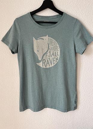 Жіноча бавовняна футболка fjallraven меланжева футболка з принтом fjällräven