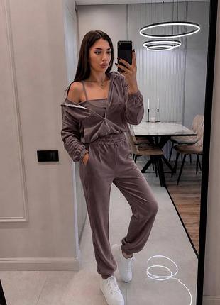 Спортивний костюм велюровий 😻😻😻 шоколад та мокко
