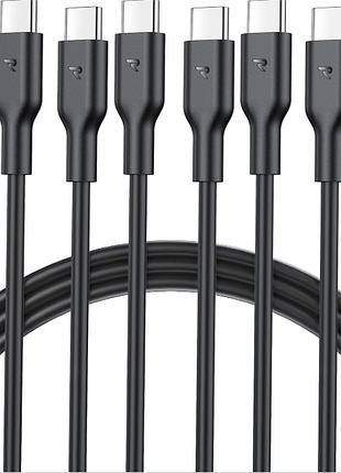 Кабель rampow usb c, [4 шт. 1 м] кабель usb c — usb c pd3.0, зарядный кабель usb c, зарядный кабель для iphone 16, кабель для быстрой зарядки usb c дл