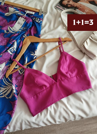 Рожевий кроп-топ на бретелях missguided uk 10 s