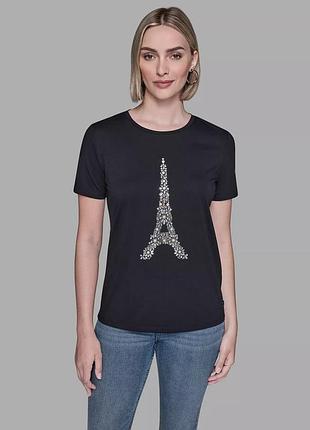 Женская футболка karl lagerfeld paris с камнями