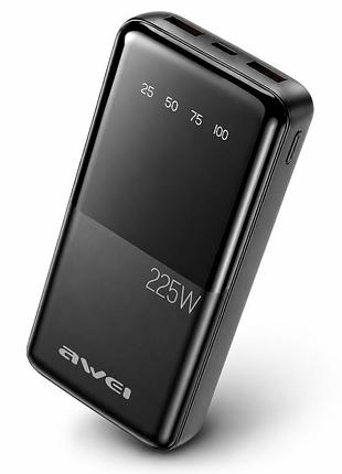 Портативный внешний аккумулятор 10000 мач с двумя usb портами и индикатором / компактный повербанк для мобильных устройств