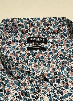 Collection debenhams tailored fit , cotton - чоловіча велика стильна з кишенею сорочка , бавовна -  5xl