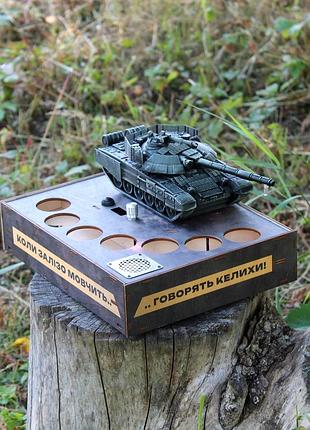 Автоматический наливатор «танк т-72» с печатью на 7 рюм