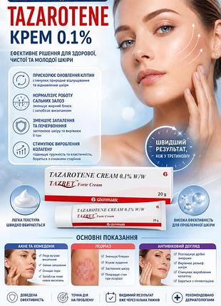 Крем для обличчя tazret forte cream 0.1 %, 20 гр.