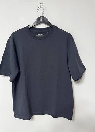 Футболка мужская графитовая плотная sinsey укороченная, размер l - xl