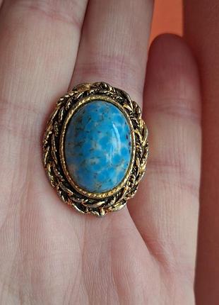 Винтажная кольца, пекинская стекло, металл, позолота