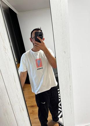 Футболка мужская белая cropp relaxed укороченная, размер l - xl