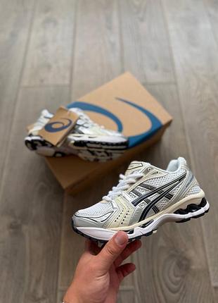 Стильні жіночі кросівки asics gel-kayano 14 beige black silver