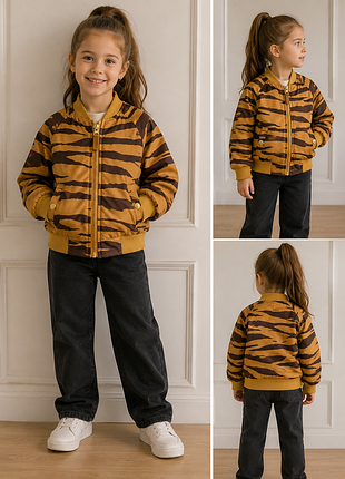 Демисезонная куртка-бомбер mini rodini tiger (оригинал), размер 116/122 (6-7 лет)