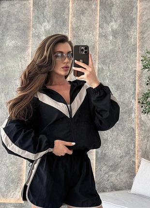 Костюм🥰  мод: 4962-857 тканина: жата плащівка  розмір: 42-44, 46-48 кольори: моко, чорний